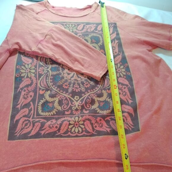 JC fits. inc women's XS bohemian tunic top pale pumpkin distressed coloring - Picture 5 of 14